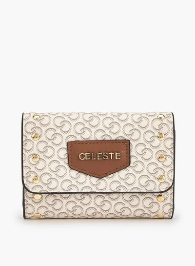 سيليست Stud Embellished Wallet with Button Closure